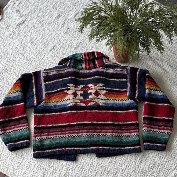 Casual Corner Multicolor Shetland 100%Wool Cardigan Size L - Picture 9 of 9